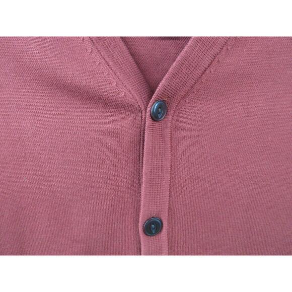 NWT Lands End Cardigan Mens Large Brown Supima Cotton Sweater Button Up Adult - Picture 5 of 14